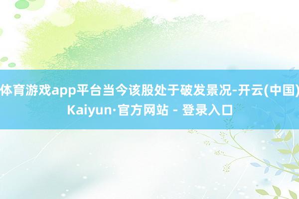 体育游戏app平台当今该股处于破发景况-开云(中国)Kaiyun·官方网站 - 登录入口