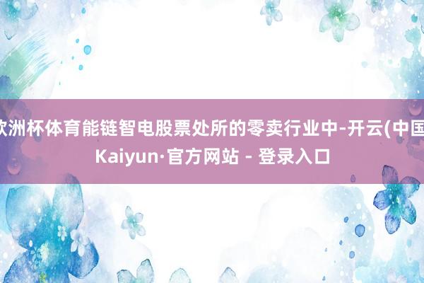 欧洲杯体育能链智电股票处所的零卖行业中-开云(中国)Kaiyun·官方网站 - 登录入口