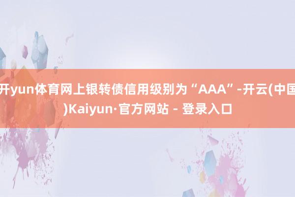 开yun体育网上银转债信用级别为“AAA”-开云(中国)Kaiyun·官方网站 - 登录入口