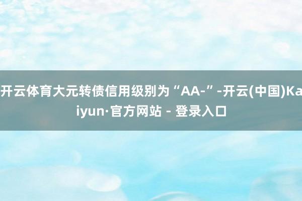 开云体育大元转债信用级别为“AA-”-开云(中国)Kaiyun·官方网站 - 登录入口