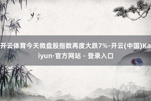 开云体育今天微盘股指数再度大跌7%-开云(中国)Kaiyun·官方网站 - 登录入口