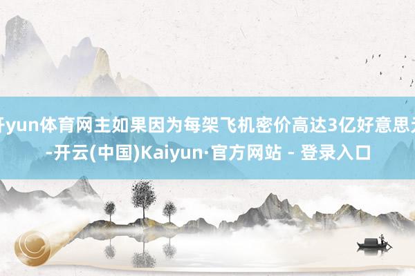 开yun体育网主如果因为每架飞机密价高达3亿好意思元-开云(中国)Kaiyun·官方网站 - 登录入口