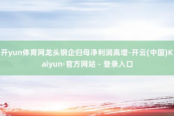 开yun体育网龙头钢企归母净利润高增-开云(中国)Kaiyun·官方网站 - 登录入口
