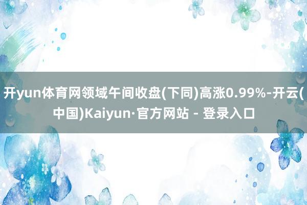 开yun体育网领域午间收盘(下同)高涨0.99%-开云(中国)Kaiyun·官方网站 - 登录入口